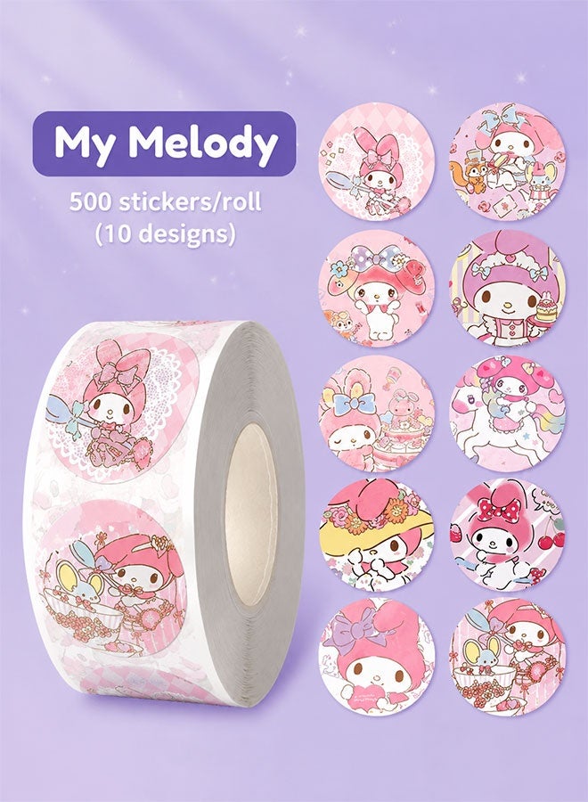Sanrio Cartoon Roll Stickers Set, 2000 PCS Round Self-Adhesive Stickers for Crafts, Journals, Water Bottles and Kids DIY - Image 5