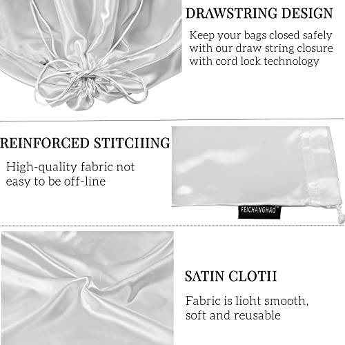 feichanghao 7-Pack Silk Dust Bag for Handbag, Purses, Shoes, Boots - Silk Drawstring Dustproof Storage Pouch, Reusable and Travel Organizers, White, 19.6 × 15.7" - Image 3