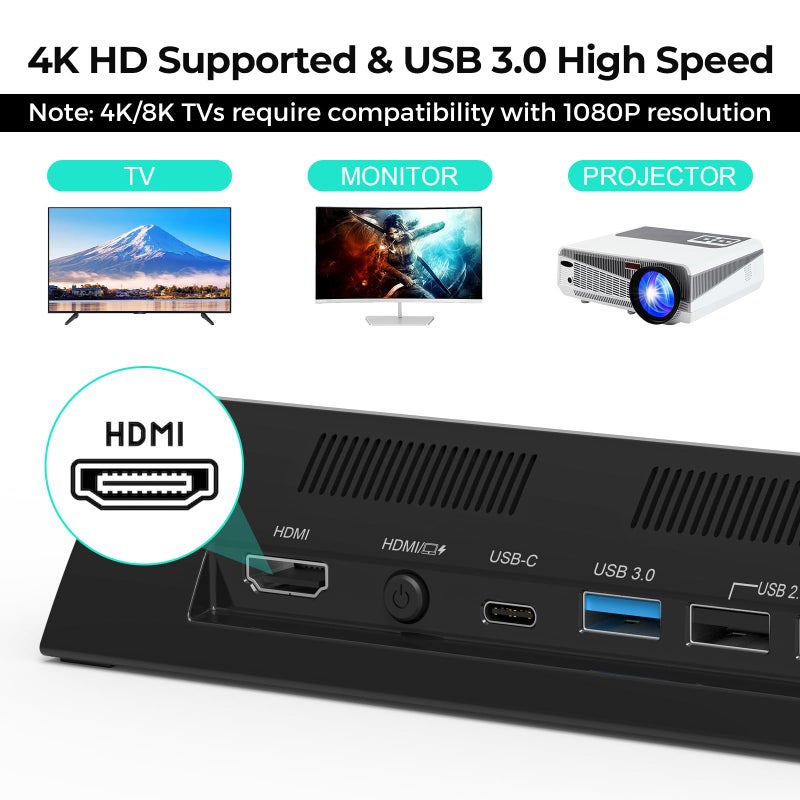 RuntoGOL TV Docking Station for Switch,Docking Station Support 4K HDMI Output,Replacement for Official Switch Dock with Type-C and HDMI Cable - Image 2