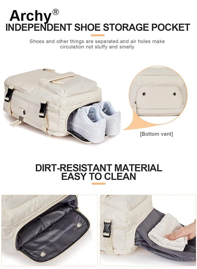 Archy Travel Backpack for Men Women Carry On Backpack with USB Charging Port Shoe Compartment 15.6 Inch Laptop Backpack Flight Approved College School Bag Casual Daypack for Weekender Business Hiking - Image 1