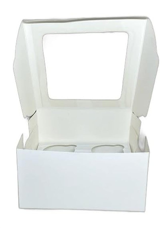 Baekence Cupcake boxes for 4 White plain Color, Pack of 40 pcs - Image 2