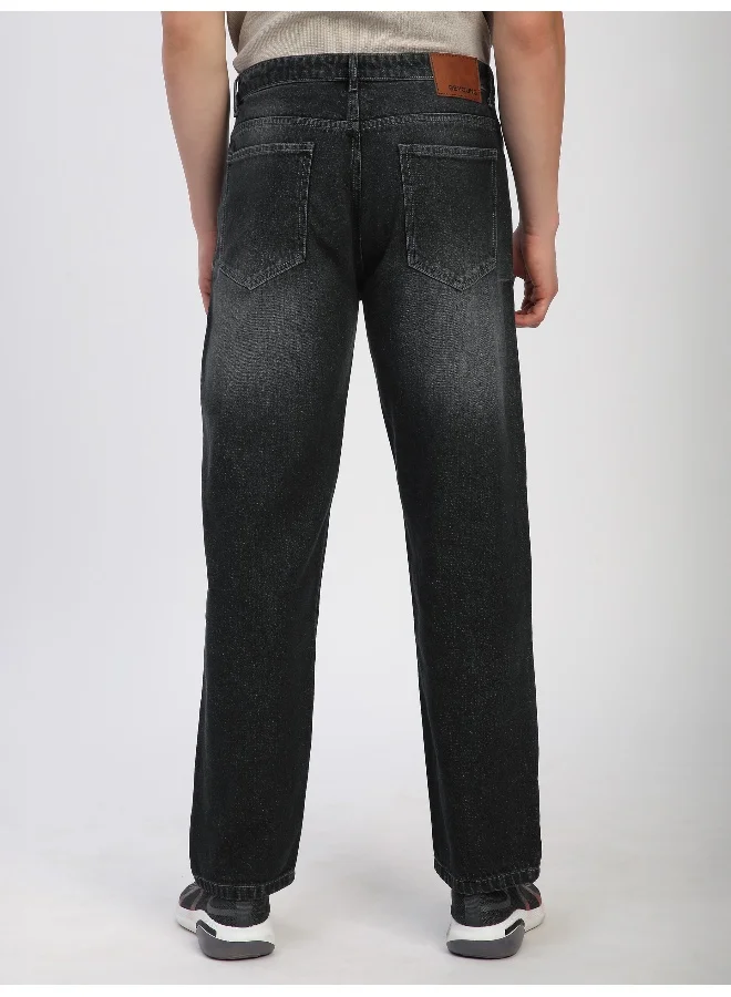 بيونغ جينز أسود فضفاض رجالي