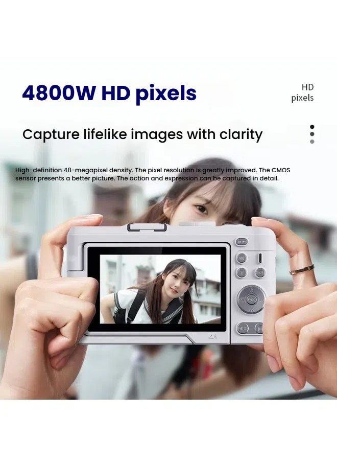 General - High-definition digital camera micro-single 4K high-definition video recording CCD rotating screen student party 4800w pixel selfie beauty camera - Image 1