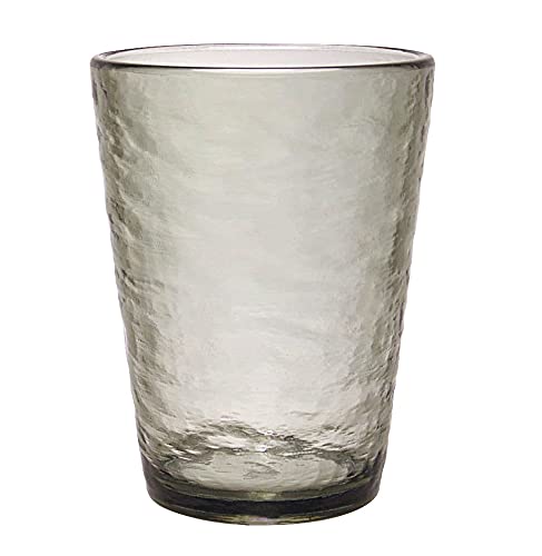 KLIFA RIPPLE 16 ounce Set of 6 Acrylic Tumbler Drinking Glasses Cups BPAFree Stackable Plastic Drinkware Dishwasher Safe GrayBlack