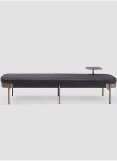 AL HUZAIFA FURNITURE Battista Bench, Full Grain Leather With Attached Small Table  - Image 1