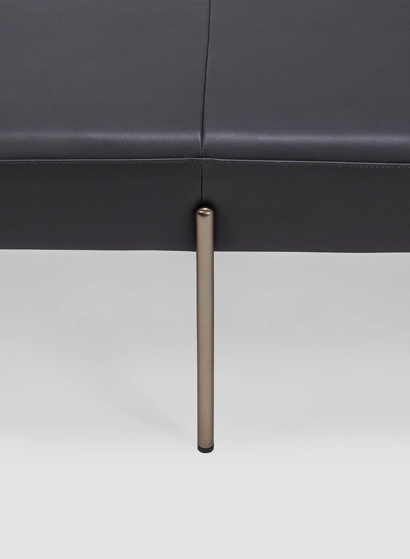 Battista Bench, Full Grain Leather With Attached Small Table