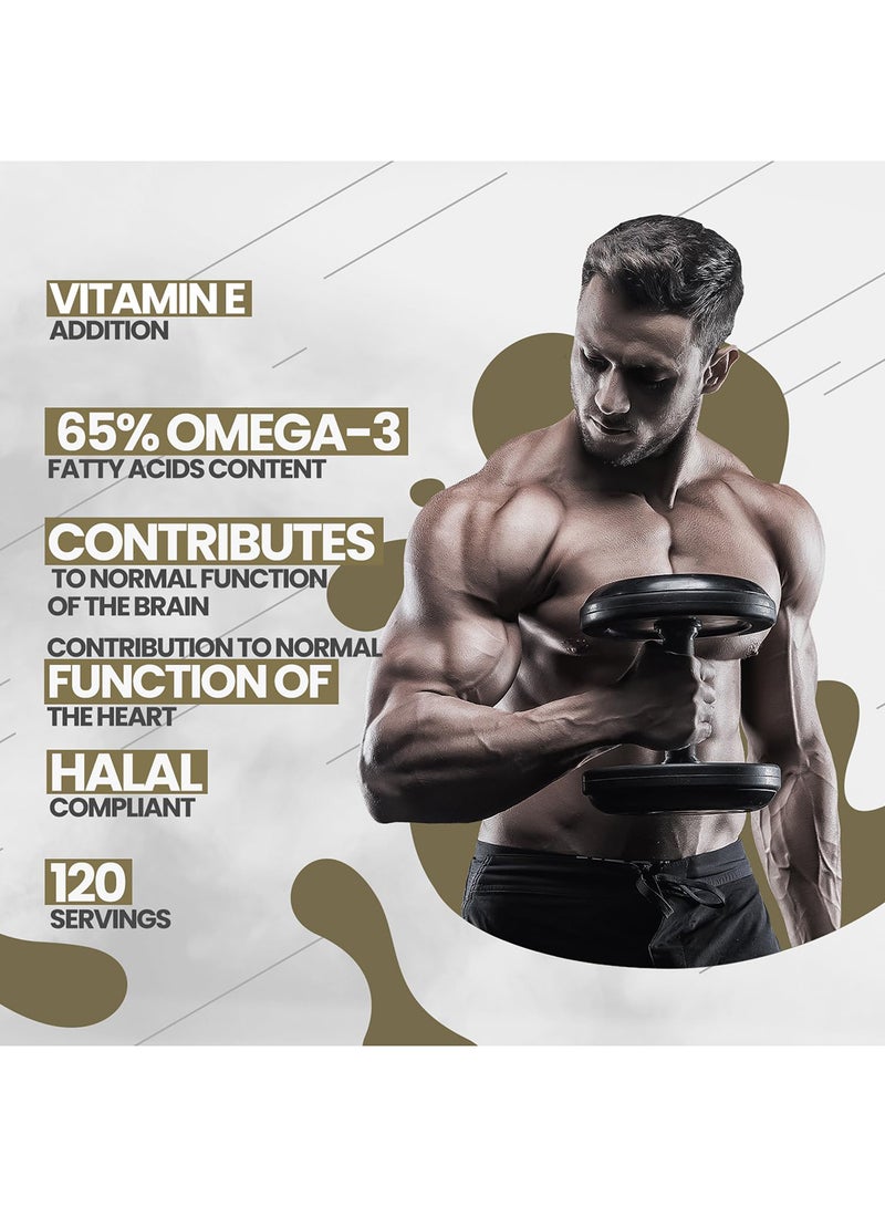 أولمب Gold Omega 3 Sport Edition - Pack of 120 Capsules, Quality Omega 3, Immunity Booster Cold-Water Fish Oil Ensuring 65% Content for Optimal Performance Ideal for Athletes - Image 5