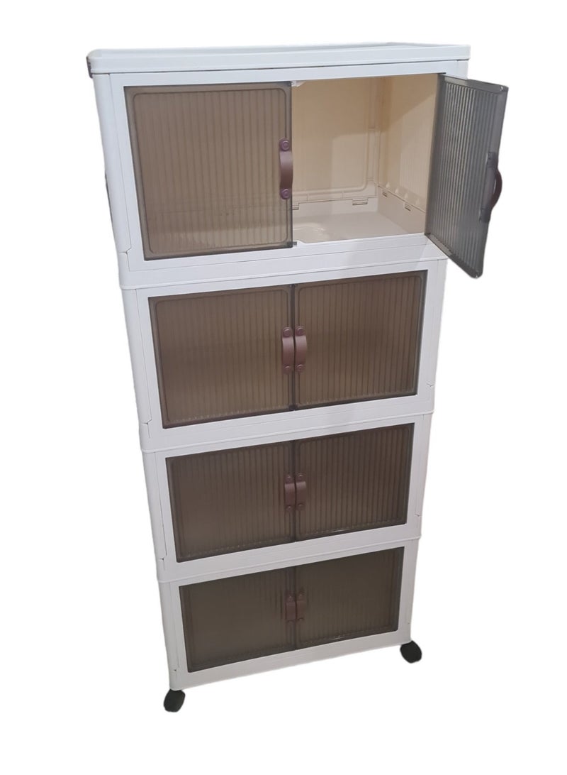 Foldable Storage Closet Large Size with Wheels and Magnetic Lock Doors 4 Layer - Image 2