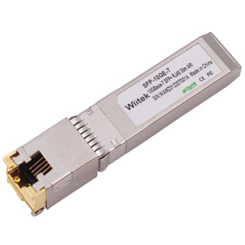 Wiitek 10G SFP+ to RJ45 Copper Modules, 1.25G/2.5G/5G/10GBase-T Ethernet Copper to SFP+ Transceiver Compatible for Arista SFP-10GE-T(Cat 6a/7 or Better, 30-Meter) - Image 1