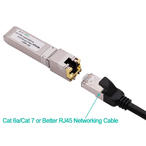 Wiitek 10G SFP+ to RJ45 Copper Modules, 1.25G/2.5G/5G/10GBase-T Ethernet Copper to SFP+ Transceiver Compatible for Arista SFP-10GE-T(Cat 6a/7 or Better, 30-Meter) - Image 4