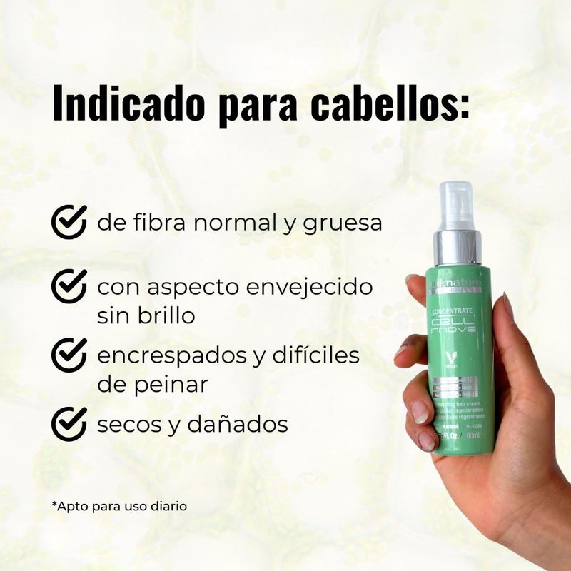 abril et nature - Cell Innove - Professional Hair Serum - Regenerates and Rejuvenates - For All Hair Types - Concentrated with Plant Stem Cells - Cuticle Sealer - 100 ml - Image 5