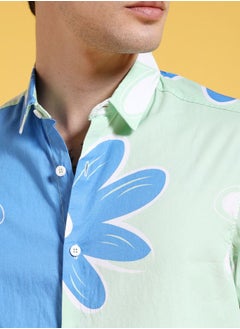The Indian Garage Co Men Slim Fit Floral Printed Half Sleeves Cutaway Collar Casual Shirt  - Image 4