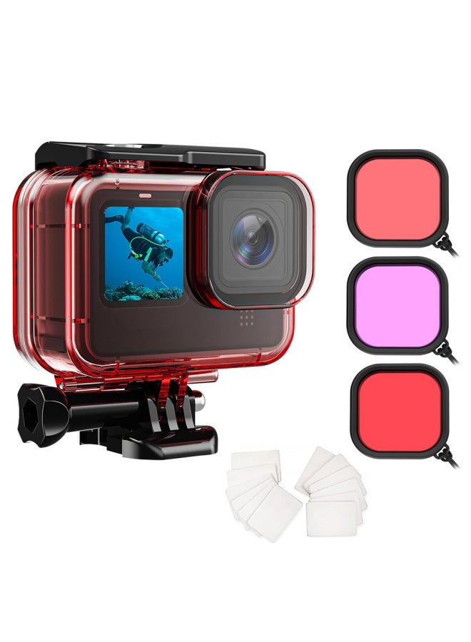 Generic Suitable For Gopro Accessories 9-13 Waterproof Case Suit Sports Camera Accessories Disassembly-free Lens Multiple Colors-Color:9-13 Waterproof Shell Set (red) - Image 1