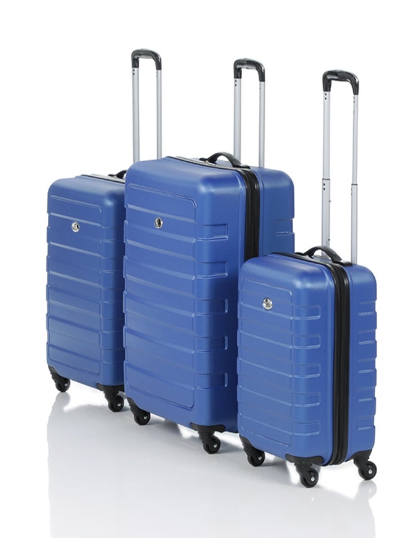 OUTBOUND 3-Piece Hardcase Spinner Luggage Set, Includes 20", 24", and 28" Luggage bags, Durable ABS Construction, Telescopic Handle - Blue - Image 2