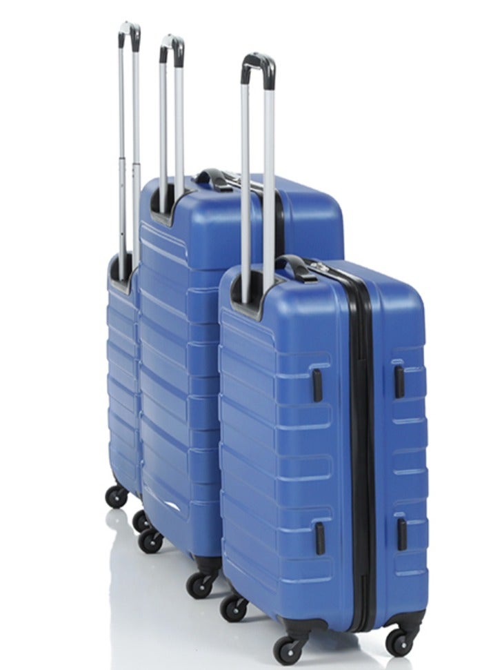 OUTBOUND 3-Piece Hardcase Spinner Luggage Set, Includes 20", 24", and 28" Luggage bags, Durable ABS Construction, Telescopic Handle - Blue - Image 3