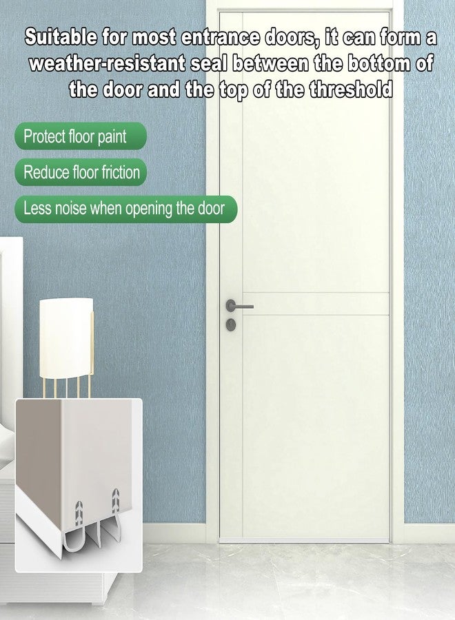 YYGCL Door Draft Stopper, Cuttable Concealed Kerf/Channel Fit Under Door Seal, Draft Stopper Threshold Seal Bottom of Door Weatherstrip Kerf Weather Stripping Doors 39” Length (White, 39 inch) - Image 4