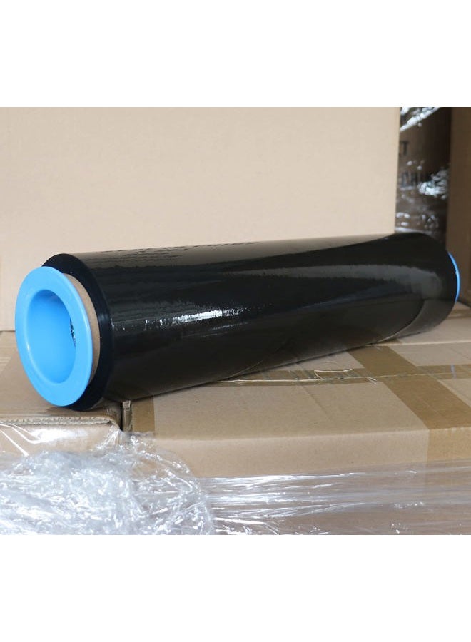 BOMEI PACK Black Stretch Wrap Industrial Strength with Plastic Handle 18" x 1000 Feet 80 Gauge 4 Pack, Black Shrink Wrap, Self-Adhering Black Plastic Wrap for Shipping, Moving - Image 2