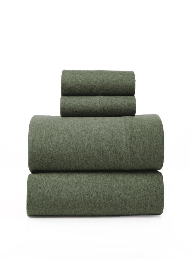 BED INC Road Trip America Jersey Sheets Queen Set - Cotton (4 Pieces) All Seasonal Deep Pockets Soft Cozy Knit Stretchy Bed Sheets - Hotel and Residential Quality (Green, Queen) - Image 1