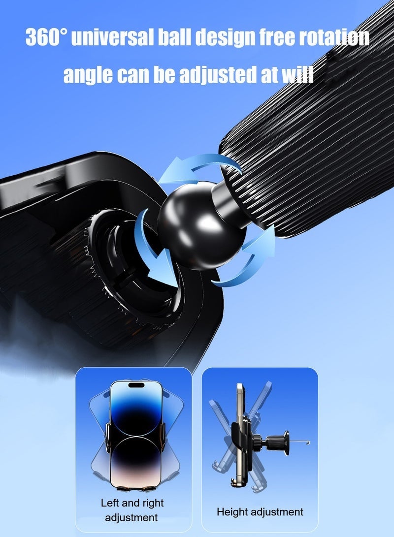 Car Mobile Holder 15W Fast Charging Car Phone Holder 2 in 1 Automatic Clamping Ultra-stable 360° Rotation Non-slip Suitable for Dashboard/Windshield/Air Vent Black - Image 5