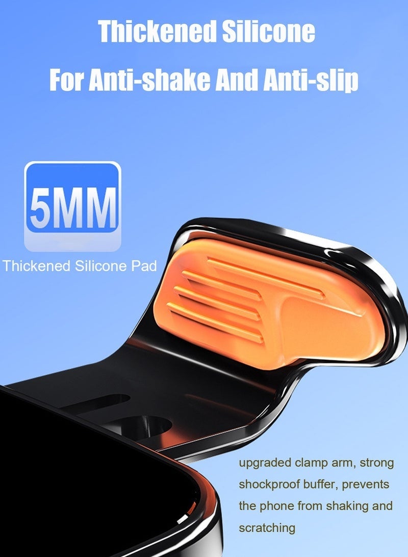 Car Mobile Holder 15W Fast Charging Car Phone Holder 2 in 1 Automatic Clamping Ultra-stable 360° Rotation Non-slip Suitable for Dashboard/Windshield/Air Vent Black - Image 4