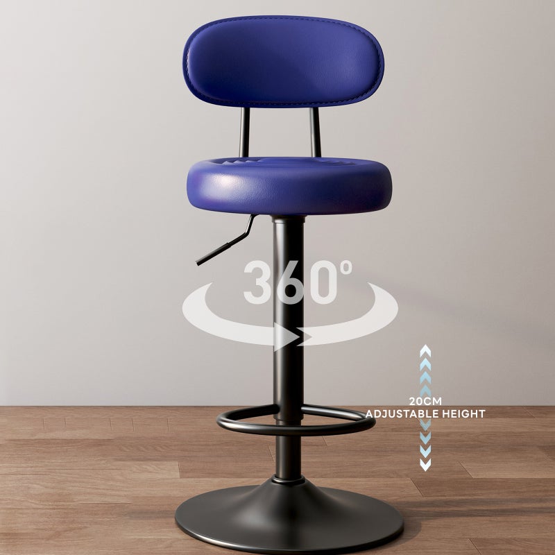 شاربدو كرسي بار 4PCS ، كرسي مستدير صغير عالي الظهر ، كرسي بار عالي قابل للتعديل مريح مع 360 درجة دوار مثالي للمطبخ المنزلي مقابل الطعام كرسي مساند القدم العالي - Image 4