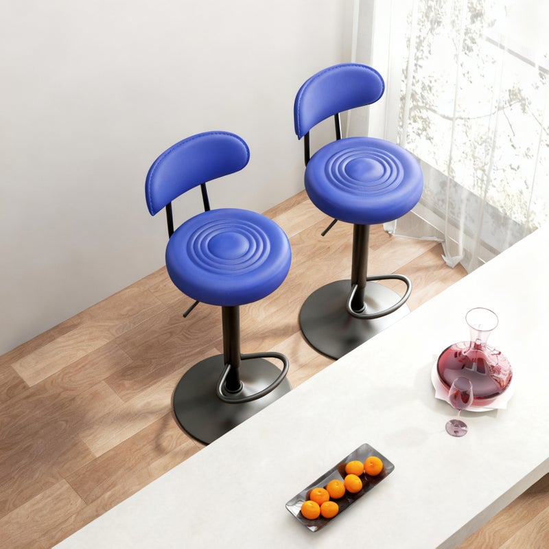 شاربدو كرسي بار 4PCS ، كرسي مستدير صغير عالي الظهر ، كرسي بار عالي قابل للتعديل مريح مع 360 درجة دوار مثالي للمطبخ المنزلي مقابل الطعام كرسي مساند القدم العالي - Image 2