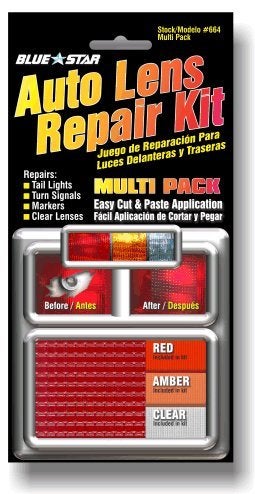 Blue Star Grid Pattern Auto Lens Repair Kit Amber Red Clear