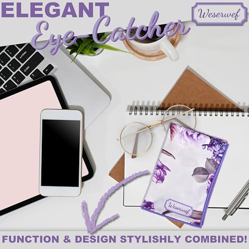 WESERWEF Design Microfiber Glasses Cleaning Cloth – Premium Cleaning Cloth for Eyeglasses, Screens, Tablets, Cameras & Lenses, 12" x 12", Ultra-Soft & Scratch-Free (Rose and Lilac) - Image 5