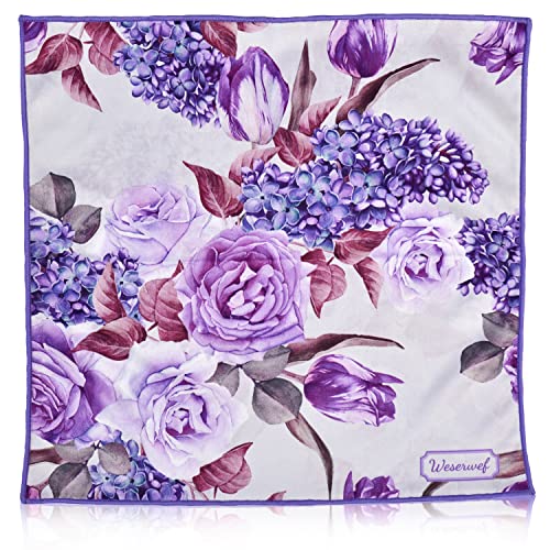 WESERWEF Design Microfiber Glasses Cleaning Cloth – Premium Cleaning Cloth for Eyeglasses, Screens, Tablets, Cameras & Lenses, 12" x 12", Ultra-Soft & Scratch-Free (Rose and Lilac) - Image 1