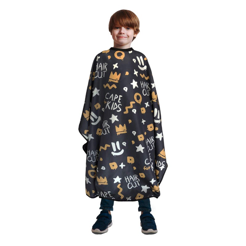 Pelocapa Barber Cape for Kids, Hair Cutting Cape, Professional Salon Hairdressing Cape for boys, Waterproof & Light Weight & Machine Washable - 39â€Ã— 51â€ï¼ˆCrown Patternï¼‰ - Image 1