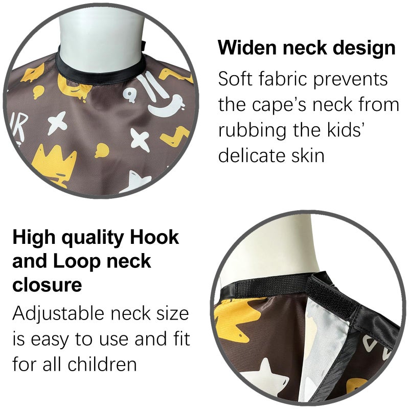 Pelocapa Barber Cape for Kids, Hair Cutting Cape, Professional Salon Hairdressing Cape for boys, Waterproof & Light Weight & Machine Washable - 39â€Ã— 51â€ï¼ˆCrown Patternï¼‰ - Image 2