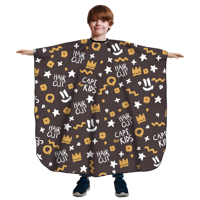 Pelocapa Barber Cape for Kids, Hair Cutting Cape, Professional Salon Hairdressing Cape for boys, Waterproof & Light Weight & Machine Washable - 39â€Ã— 51â€ï¼ˆCrown Patternï¼‰ - Image 5