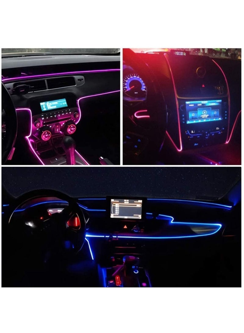 جي تي-ويل أضواء شريط LED للسيارة ، أضواء داخلية للسيارة متعددة الألوان RGB مع التحكم في تطبيق البلوتوث اللاسلكي من الألياف البصرية (2 في 1 (4 م)) - Image 5