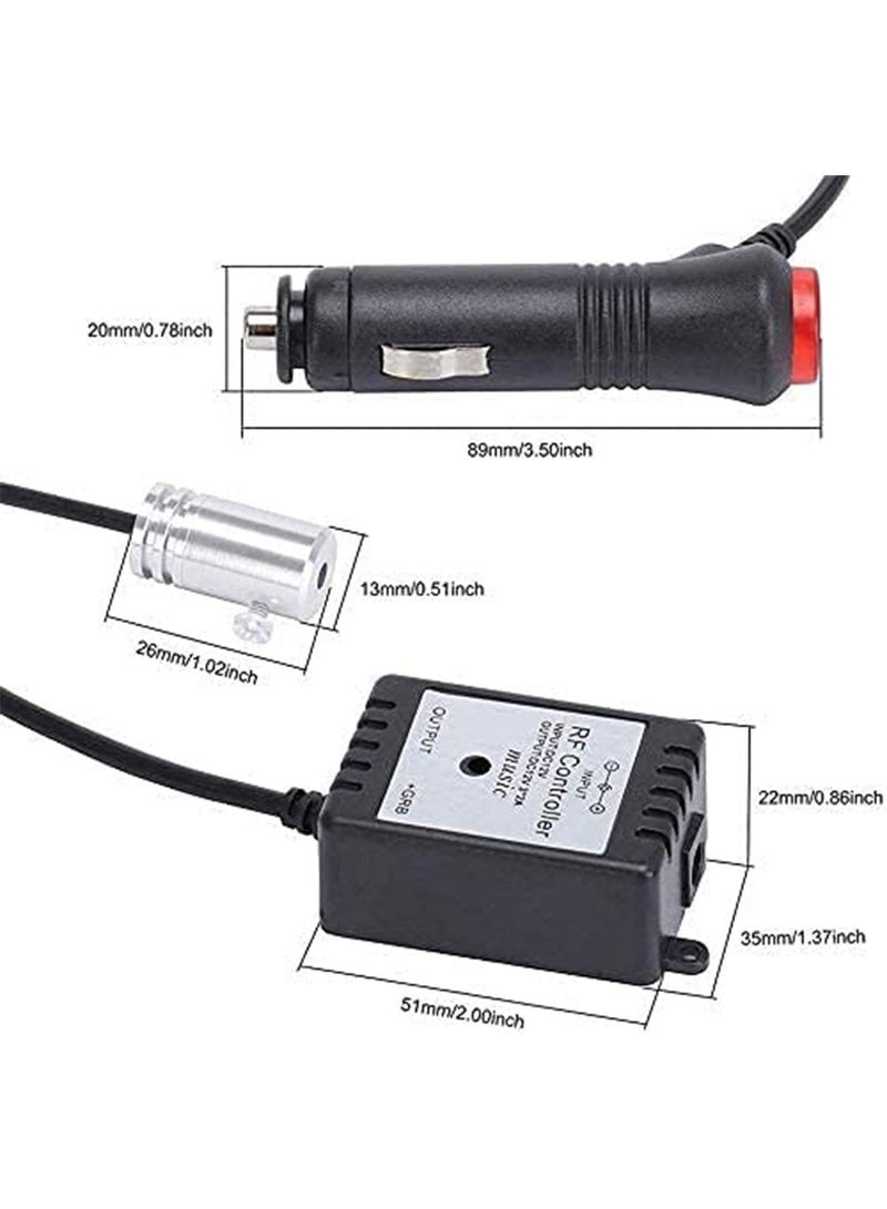 جي تي-ويل أضواء شريط LED للسيارة ، أضواء داخلية للسيارة متعددة الألوان RGB مع التحكم في تطبيق البلوتوث اللاسلكي من الألياف البصرية (2 في 1 (4 م)) - Image 2