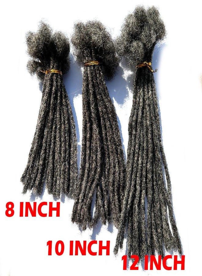 YONNA Locs Human Hair Dreadlocks Extensions 20Locs Full Handmade (Width 0.4cm) 8inch Salt and Pepper #39 - Image 2