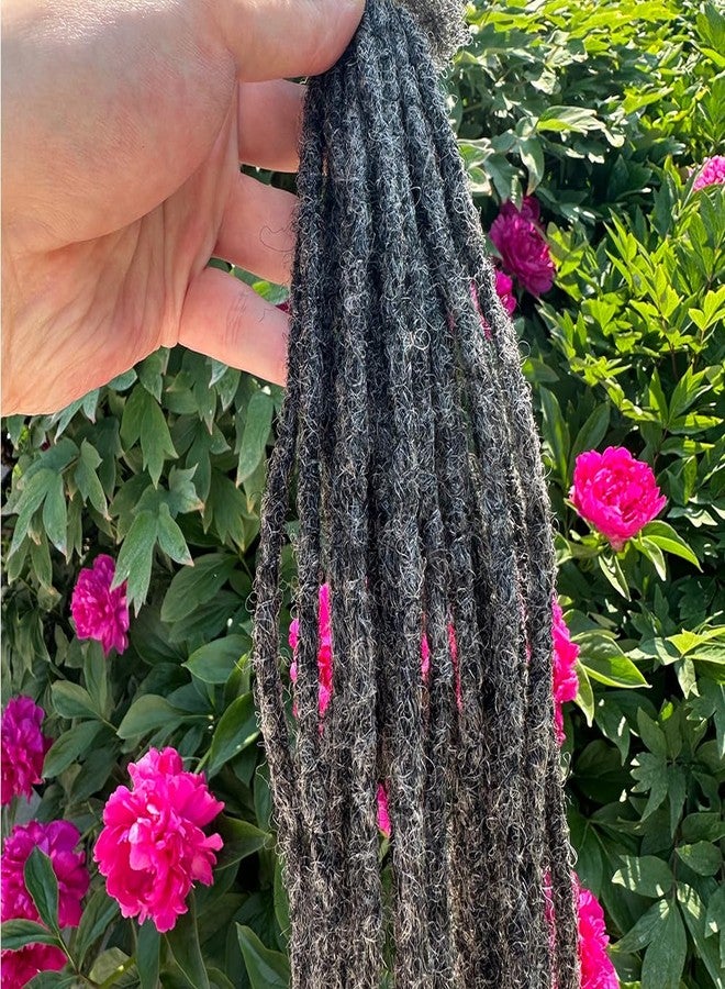 YONNA Locs Human Hair Dreadlocks Extensions 20Locs Full Handmade (Width 0.4cm) 8inch Salt and Pepper #39 - Image 4