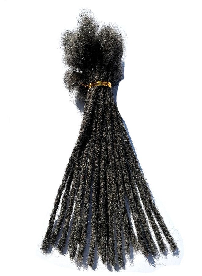 YONNA Locs Human Hair Dreadlocks Extensions 20Locs Full Handmade (Width 0.4cm) 8inch Salt and Pepper #39 - Image 1