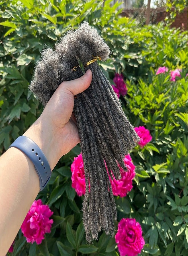 YONNA Locs Human Hair Dreadlocks Extensions 20Locs Full Handmade (Width 0.4cm) 8inch Salt and Pepper #39 - Image 3