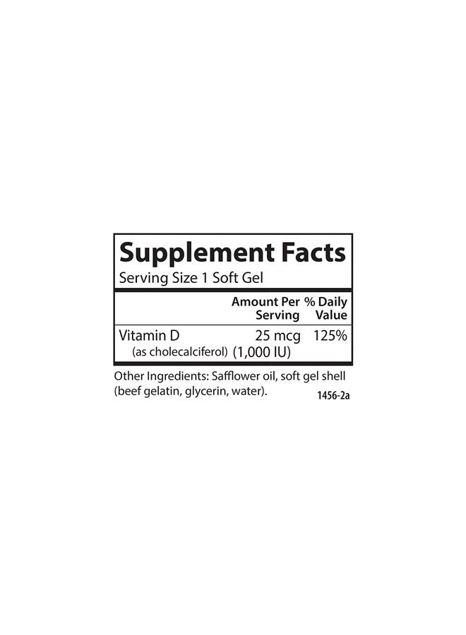 Carlson Vitamin D3, 1000 IU (25 mcg), Bone Health, Muscle Health, Cholecalciferol, Vitamin D Supplements, Vitamin D3 Soft Gels, 360 Softgels  - Image 4