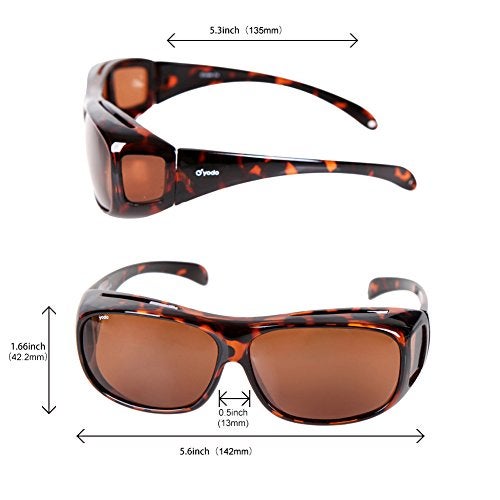 yodo Fit Over Glasses Sunglasses with Polarized Lenses for Men and Women, Leopard - Image 3