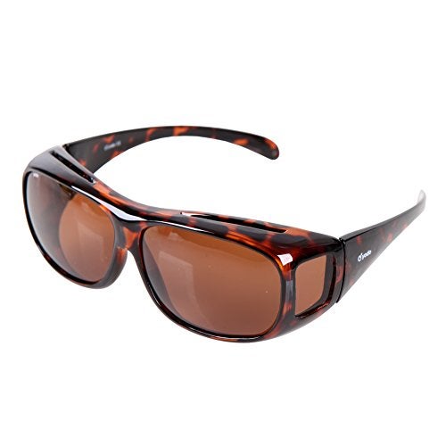 yodo Fit Over Glasses Sunglasses with Polarized Lenses for Men and Women, Leopard - Image 1