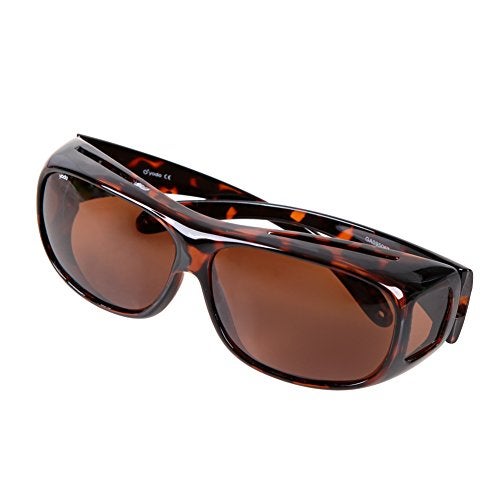 yodo Fit Over Glasses Sunglasses with Polarized Lenses for Men and Women, Leopard - Image 5