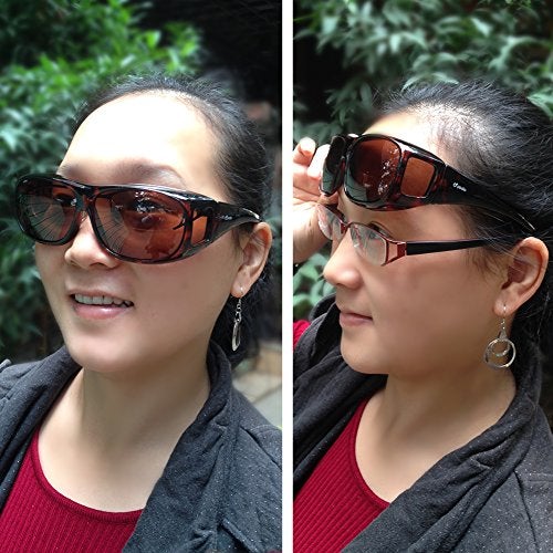 yodo Fit Over Glasses Sunglasses with Polarized Lenses for Men and Women, Leopard - Image 2