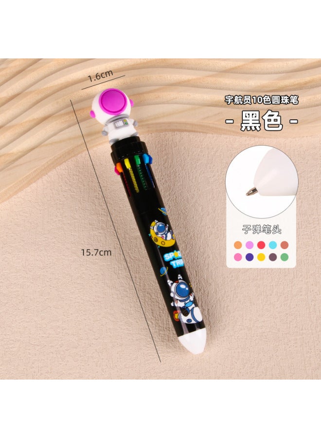 HELPS Ten Color Astronaut Ballpoint Pen Press Hand Account Pen High Color Value Cartoon Large Capacity Student Color Pen Stationery - Image 1