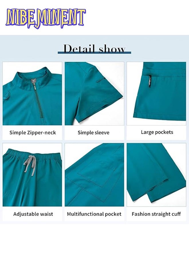 NIBEMINENT Womens Men Medical Scrubs Set Unisex Scrub Top and Scrub Pant Set Medical Uniform Scrubs Medical Uniform Set  - Image 5