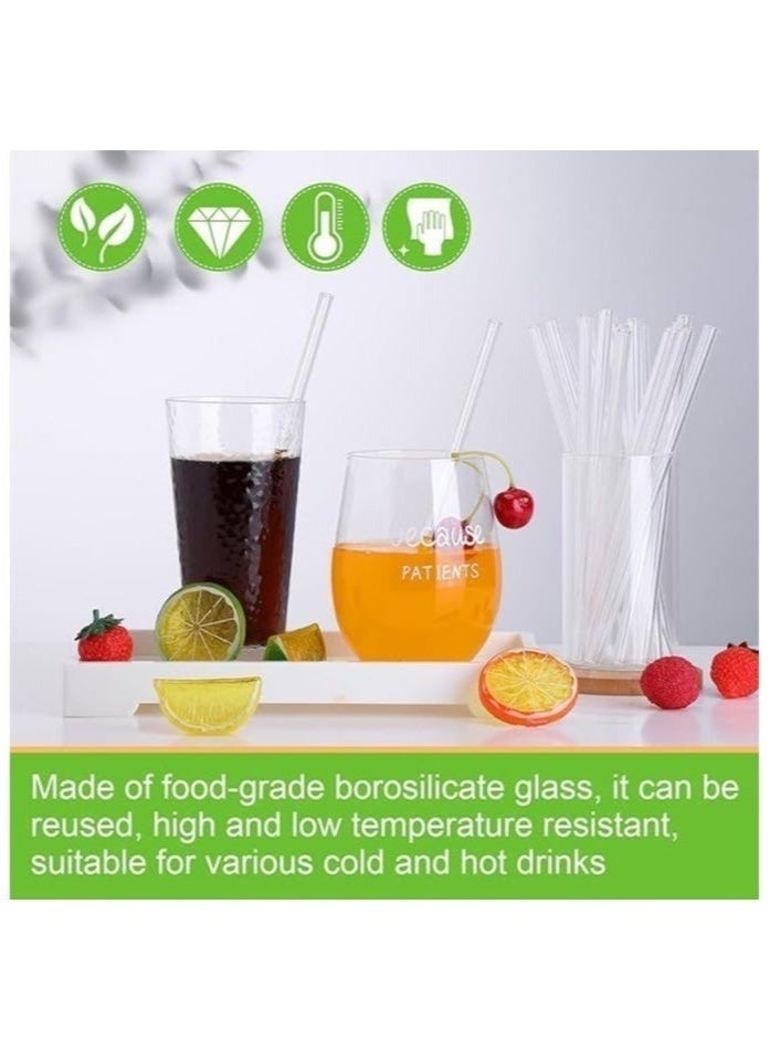 7PCS Reusable Borosilicate Glass Straw Set – 6 Heat Resistant Clear Glass Drinking Straws (3 Straight & 3 Bent) with Cleaning Brush, BPA-Free Eco-Friendly Reusable Straws for Coffee, Tea, Juice, Smoothies, Cocktails, Cold & Hot Drinks - Image 5