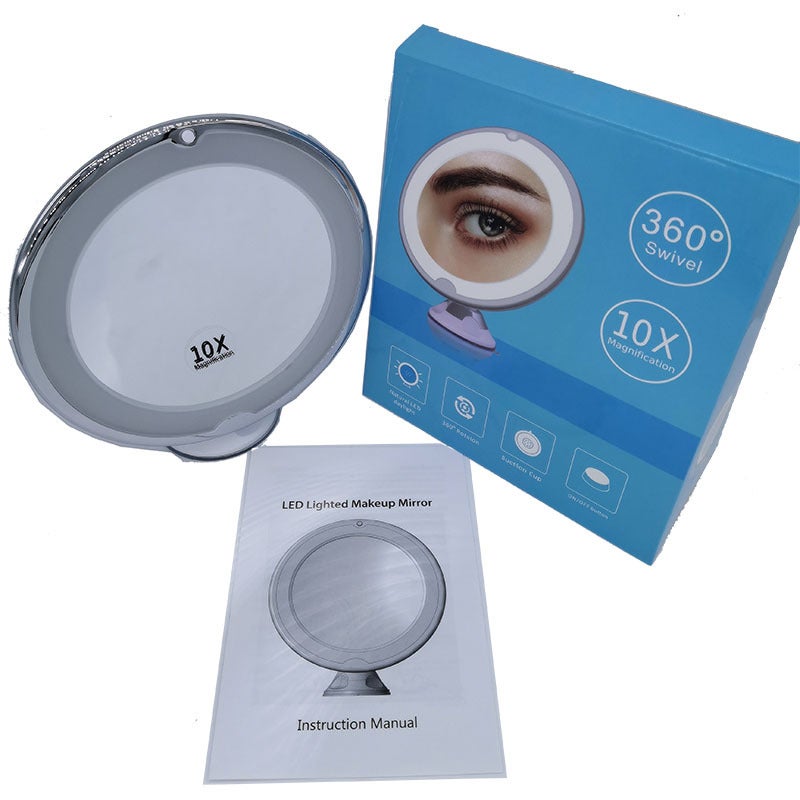 10X 10X Magnifying Led Fill-In Light Makeup Mirror Beauty Mirror With Light Mirror With Suction Cup Bathroom Mirror - Image 5