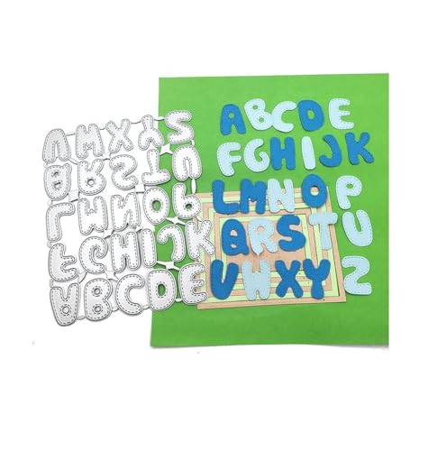 Hying Metal Dotted Line Capital 26 Alphabet Cutting Dies, Spelling Letters Die Cuts for Card Making Stencil Embossing Tool Scrapbooking DIY Etched Craft Dies - Image 3