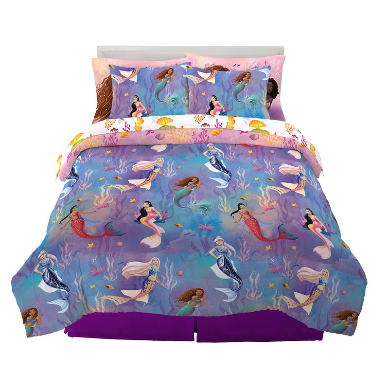Franco Franco Disney Princess Ariel The Little Mermaid Live Action Movie Ariel Kids Bedding Super Soft Comforter and Sheet Set with Sham Full 100 Official Licensed Product