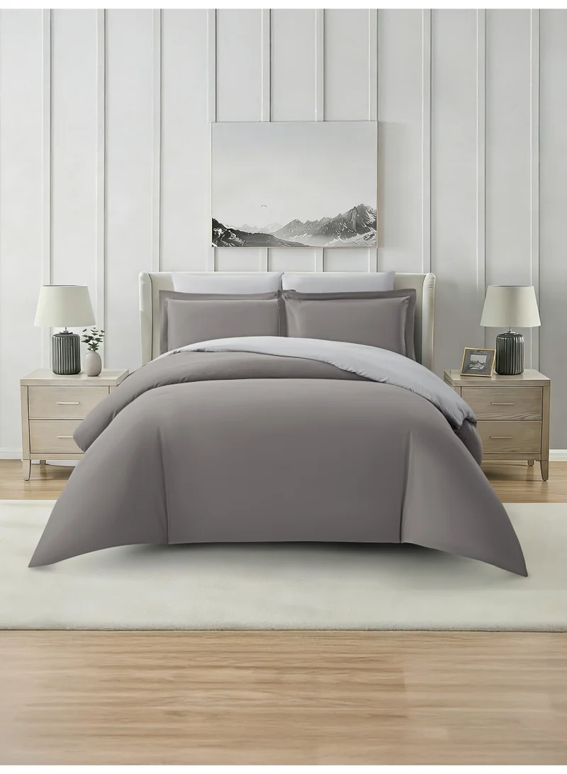 Solid Duvet Cover Set, Fits 200 × 200 cm Bed, King Size 6-Piece Set, Brushed Microfiber Without Filler